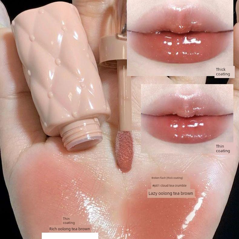 Pinkbear Lip Gloss 2.0 Water Gloss Essence Mirror Lipstick for Women, Non-Stick Cup, Transparent Layered Application