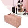 Косметичка для макияжа из ПУ кожи, открывающаяся на 180 градусов, большой вместимости, многофункциональная, с разделителем, плоская косметичка, розовая