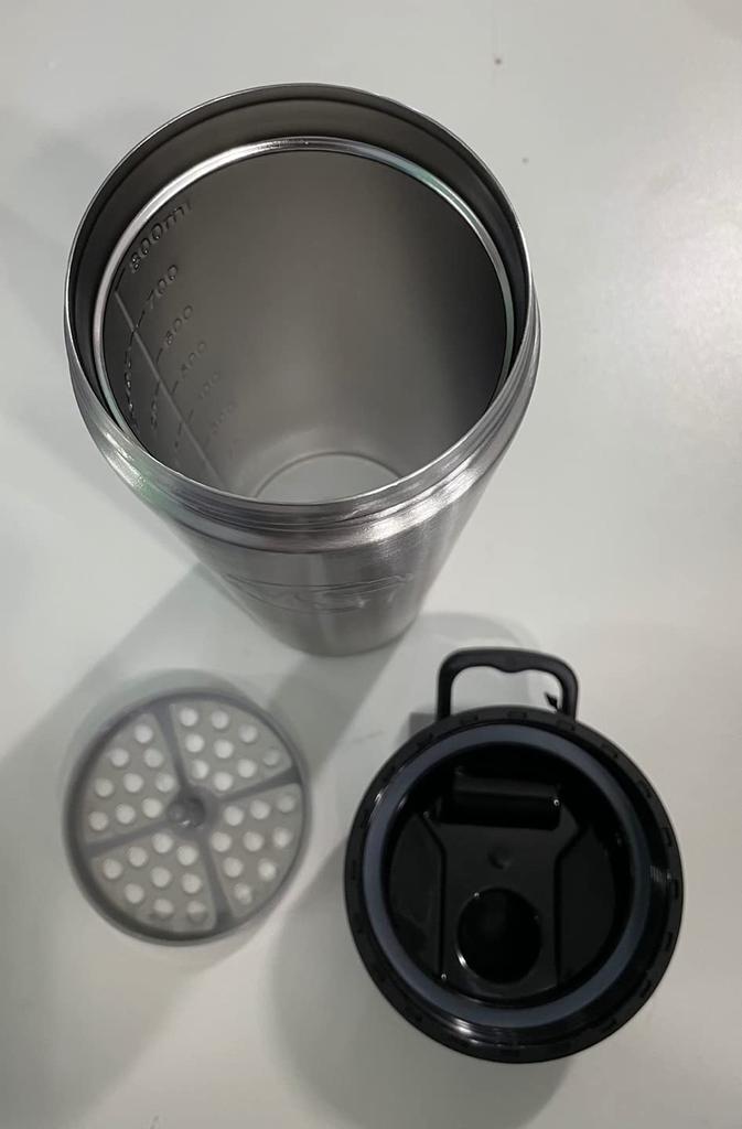 900ml Metal Shake Water Bottle Protein Shaker Tumbler 24 Hours Cold Retention 6 Hours Warm Double Lock Shaker [Metal Shake]