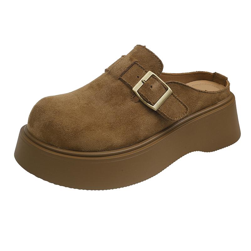 Мода 2025 НОВЫЕ Ретро Толстая Подошва Платформа Женская Модная Простая и Высококачественная Повседневная Обувь Летняя Резиновая Подошва