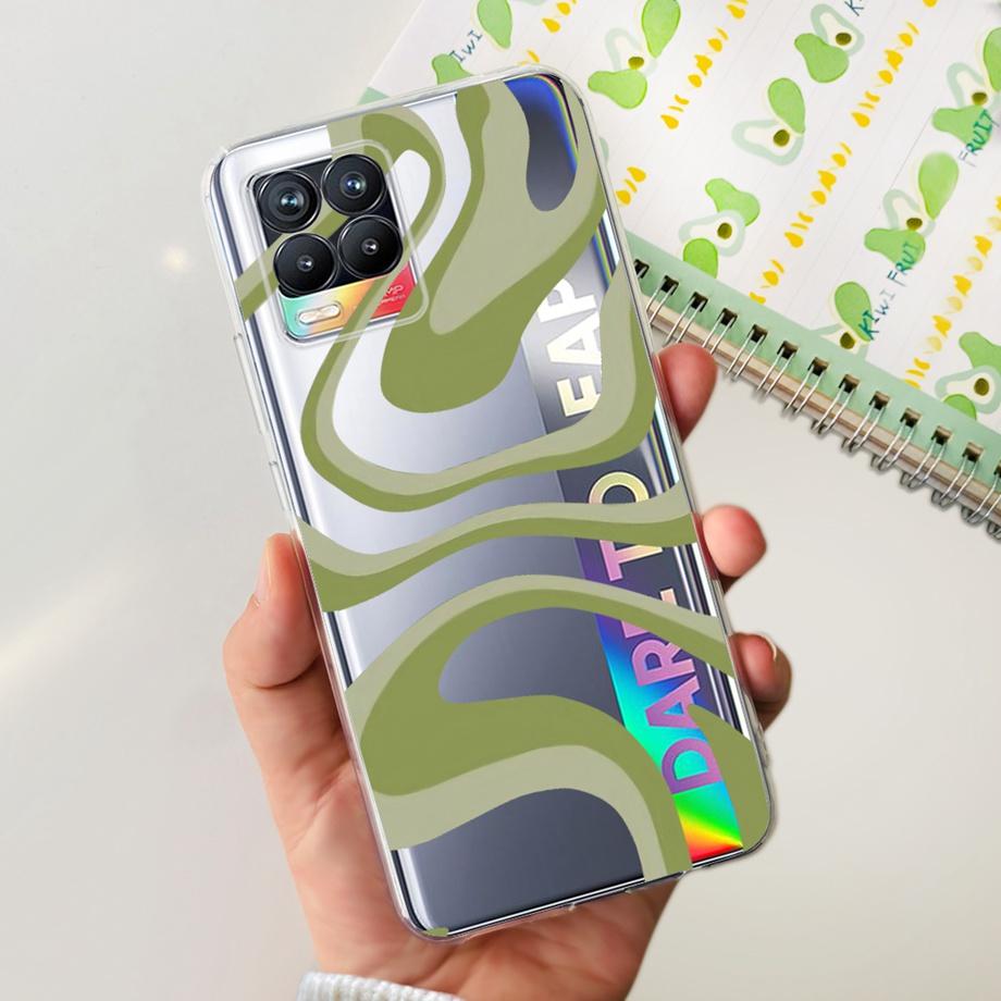 Для Realme 8 Чехол Цветок Мода Кошка Милый Чехол Coques Для Realme 8 Pro Чехлы Для Телефона Чехол Realme8 5G Realme 8i Fundas Мягкий Capa