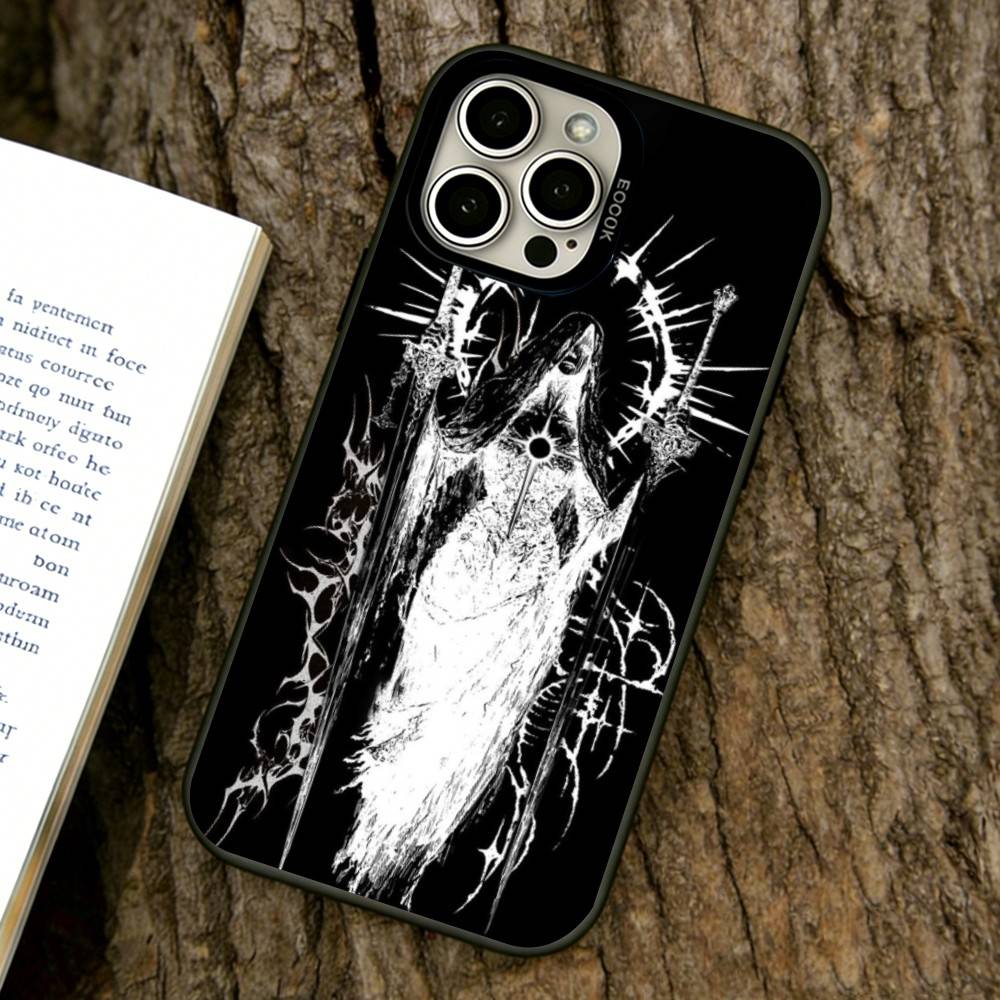 Арт Черные Ангелы и Демоны Чехол для Телефона Для iPhone 17,16,15,14,13,12,11 Plus,Pro Max,XS,Красочный Серебряный Чехол Funda Cover