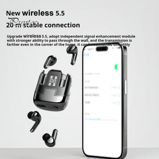 Беспроводные наушники с поддержкой Bluetooth, светодиодный дисплей, стереозвук, шумоподавление, водонепроницаемые наушники-вкладыши, гарнитура с сенсорным управлением