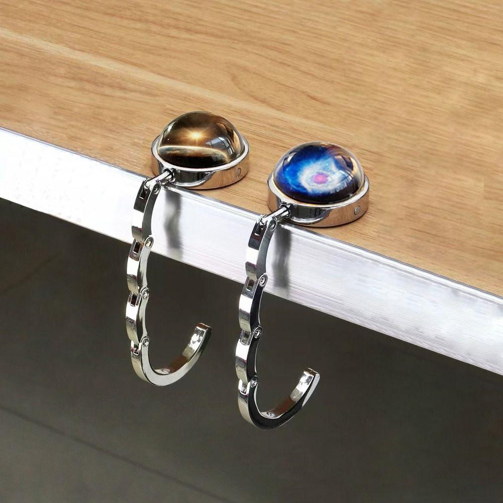 Folding Backpack Hook Metal Bag Hanger Portable Handbag Desk Hooks Home Office School