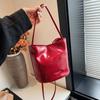 Универсальная женская сумка-мессенджер, элегантная сумка-ведро, высококачественная портативная сумка, популярная красная сумка