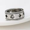 European and American Street Hip-hop Style Playing Cards Heart Couple Rings Versatile