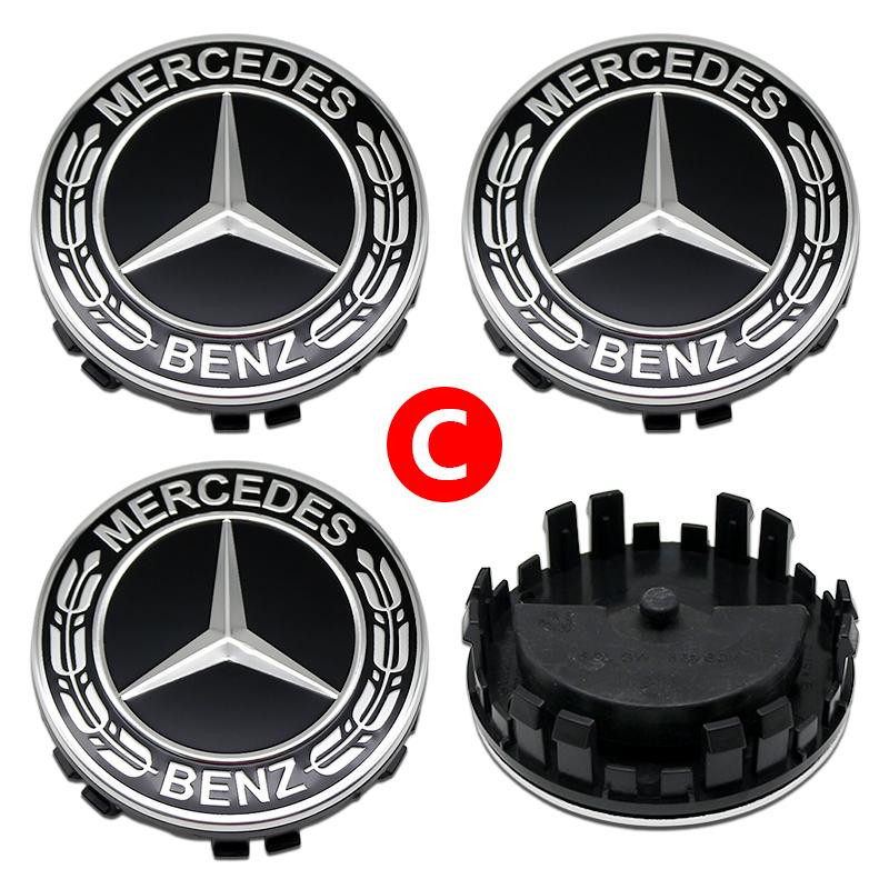 JVC5 Benz Car 75mm Car Floating Wheel Center Hub Caps Cover for Mercedes Benz B/C/E/S Class A Class C200L GLC GLK CLA Accessories.