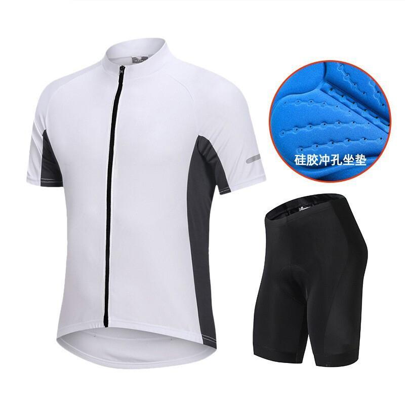 Mens Cycling Jersey Shorts Set Road Bike Riding Breathable Quick-Dry Compression Fit Sportswear