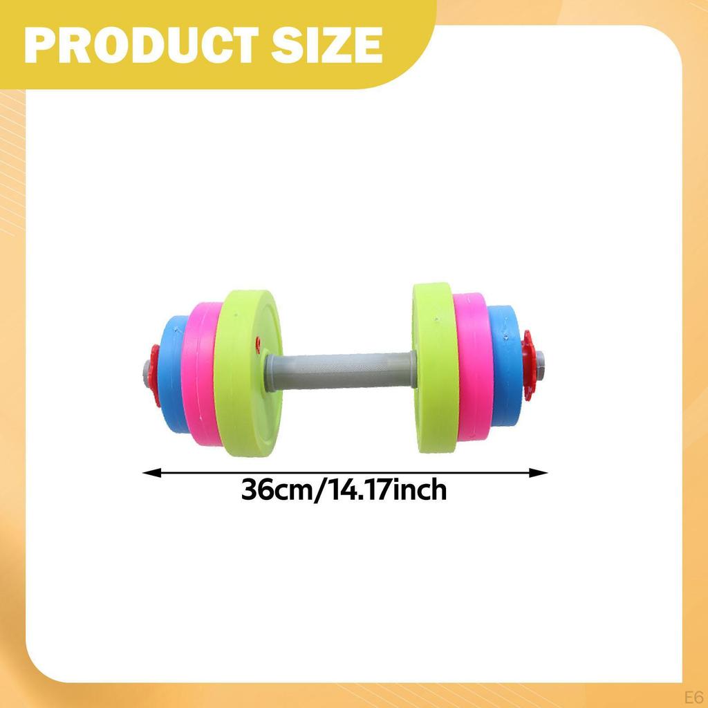 2 Pieces Kids Dumbbell Toy Children Barbell Fitness Equipment Lifting Training Home Exercise
