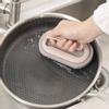 Emery Sponge Kitchen Pot Brush with Handle Reusable Rust Cleaning Tool Sink Pot Dish Cleaning Brush