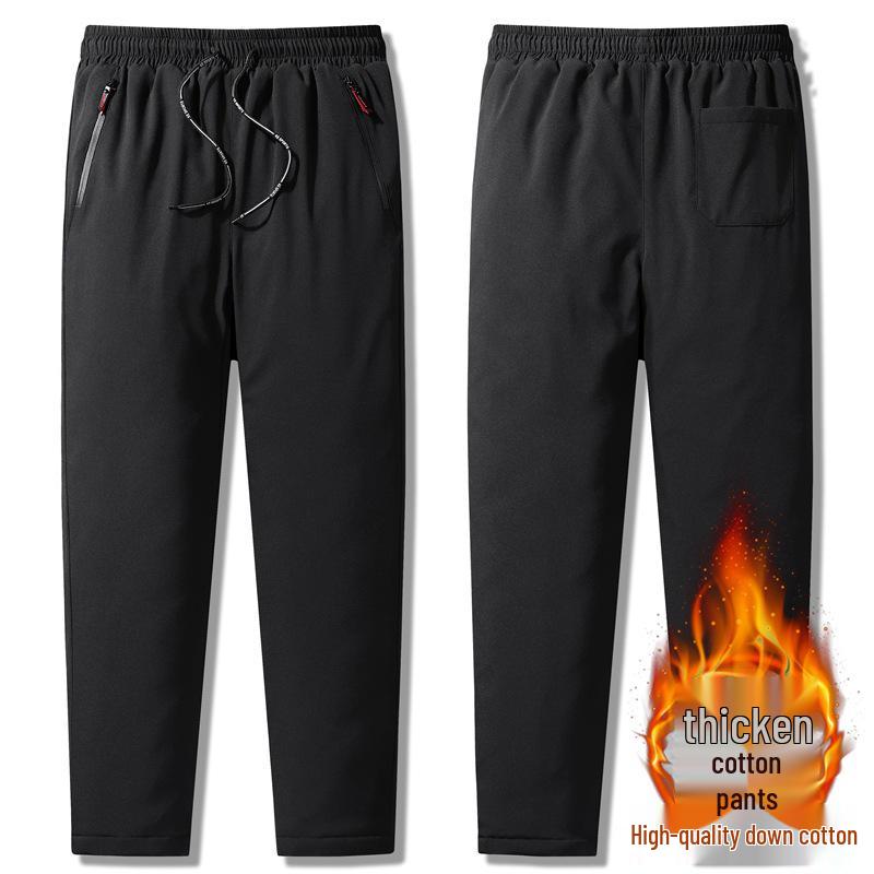 Мужские ветрозащитные теплые плюшевые хлопковые брюки на осень и зиму