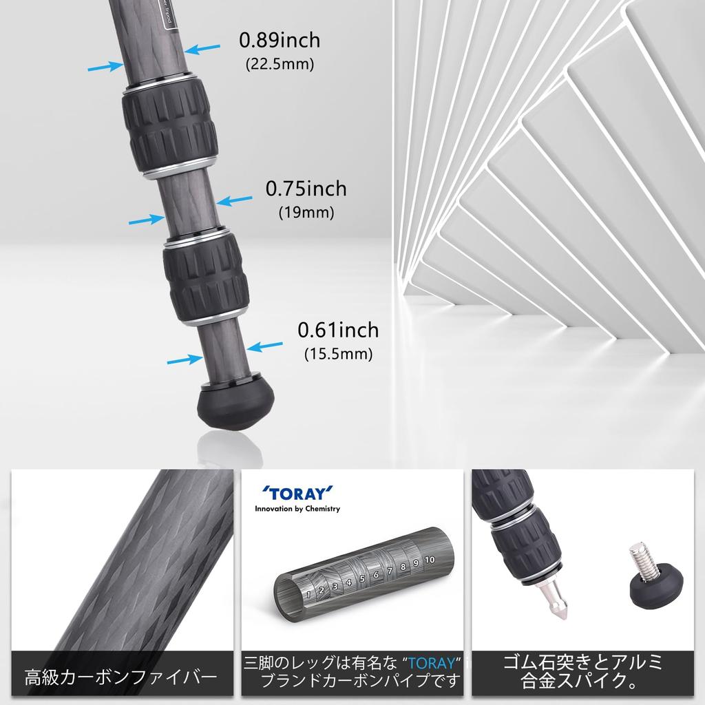 VIELKNOV Carbon Низкий центр шаровой головки и описанный центр, легко совместим с настольной камерой, видео, 3 уровня грузоподъемности, сумка для хранения