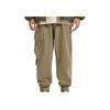 Li Ning Sports Fashion Series Однотонные повседневные брюки с карманами на молнии и эластичным поясом, с манжетами, мужские брюки цвета хаки AKLSF57-5