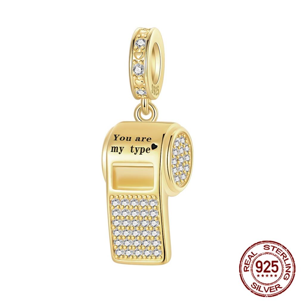 Copper Golden Series Compass Whistle Virgin Mary Dangle Charms Beads Pendant Fit Bracelet Necklace Diy Jewelry Gift