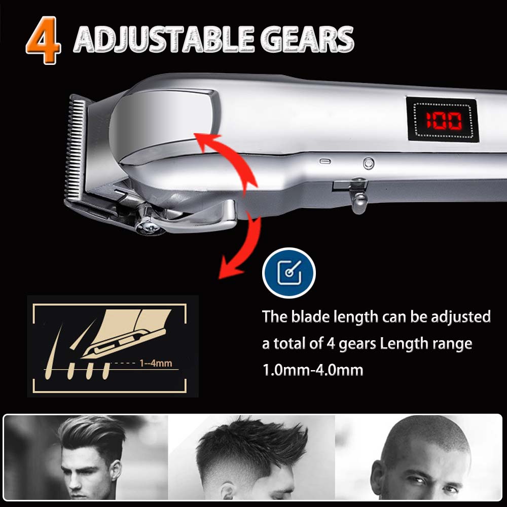 Cordless Electric Hair Clippers for Men,Professional Barber Clippers and Trimmers Set for Hair Cutting Kit with LED Display