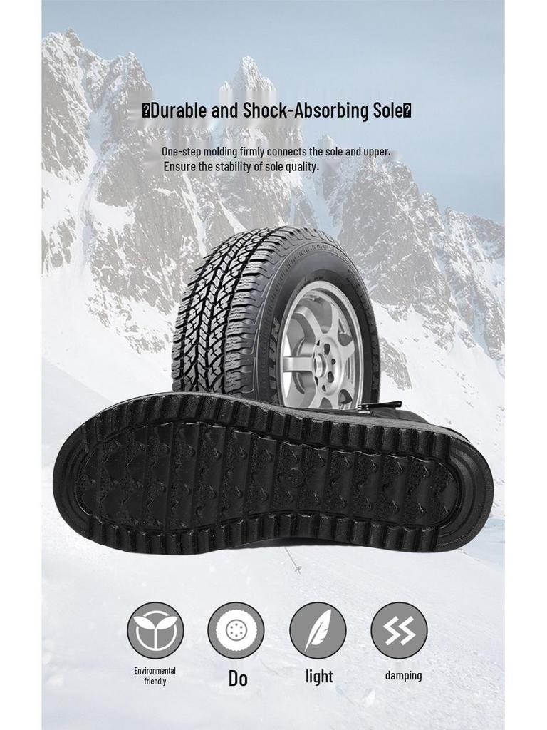 Женские зимние длинные сноубутсы на флисовой подкладке - Хлопок, Полиуретан, Теплые и Утепленные для Занятий Спортом на Открытом Воздухе