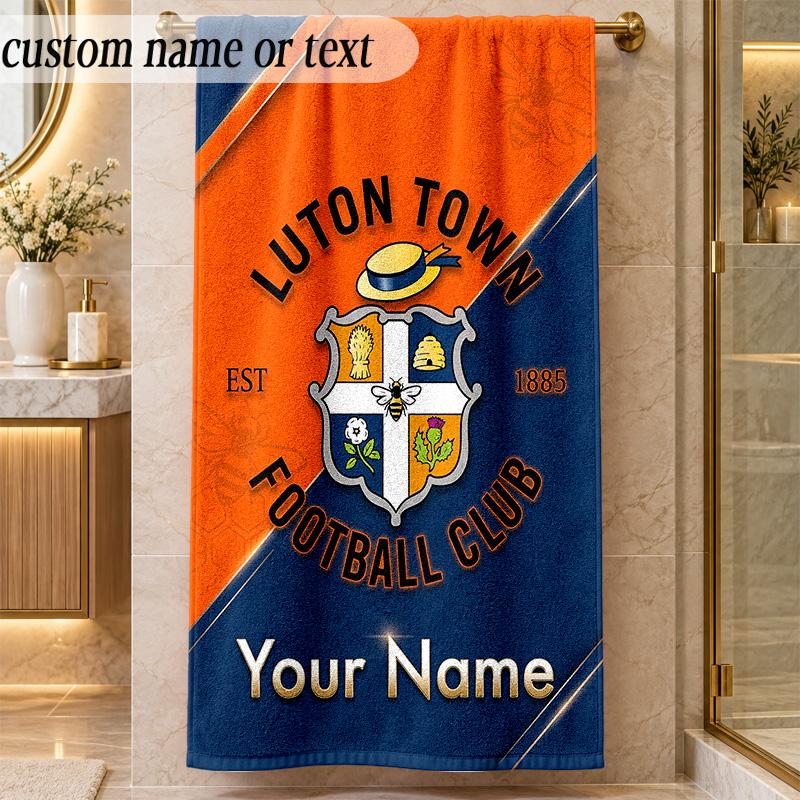 Beach TowelLuton Town Custom Name Text Personalized Soft Towel for Beach Pool Indoor Home Decor Gift
