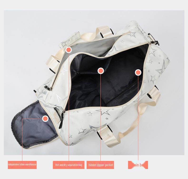 Вместительная дорожная сумка с отделением для обуви и отделением для влажного/сухого белья, удобная для переноски в руке, для спорта и отдыха.