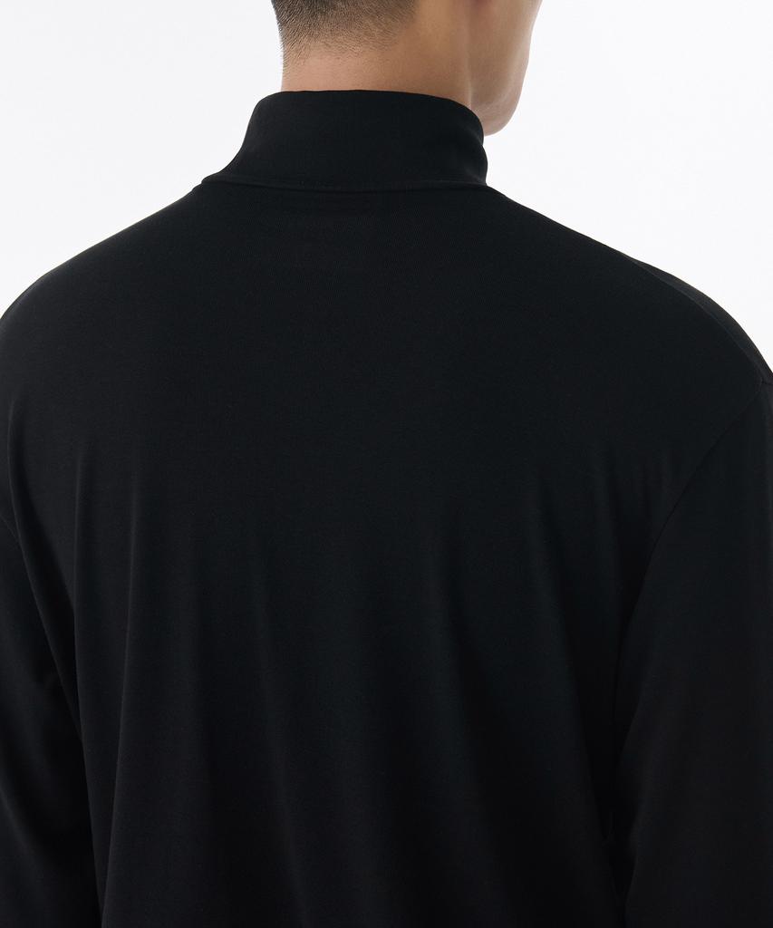 MUSINSA STANDARD Relaxed Turtleneck Long Sleeve Knit T-Shirt [Black]