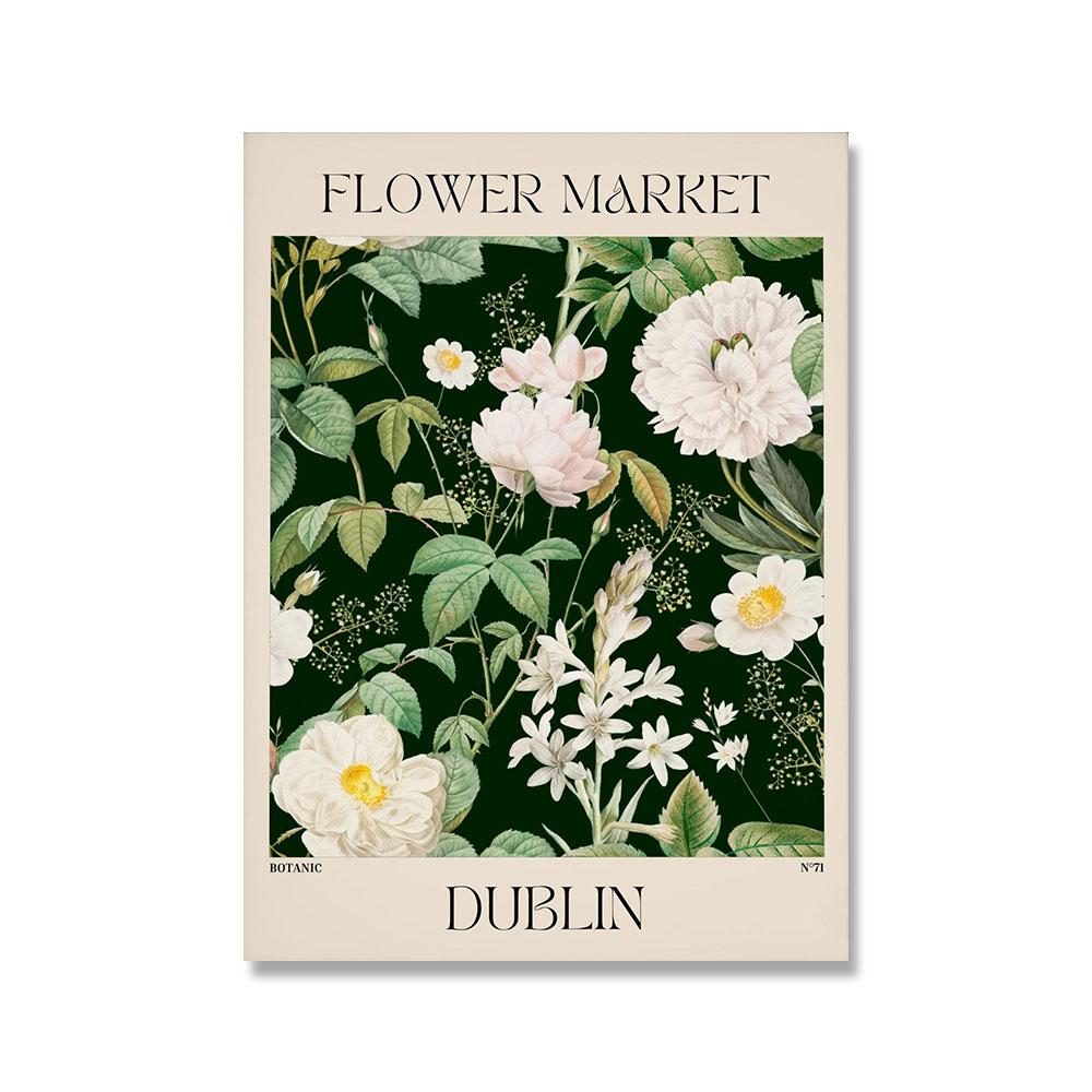 Цветочный рынок Париж Лондон печать плакатов винтажная ботаническая картина на холсте с растениями абстрактная настенная живопись скандинавская картина для гостиной