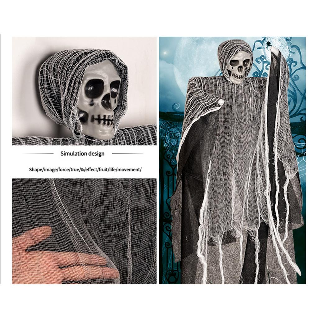 Realistic Skeleton Cloth Hanging Decoration For Halloween Yard Party Outdoor Scary Ghost Scene Setup With Durable Plastic Fabric Material