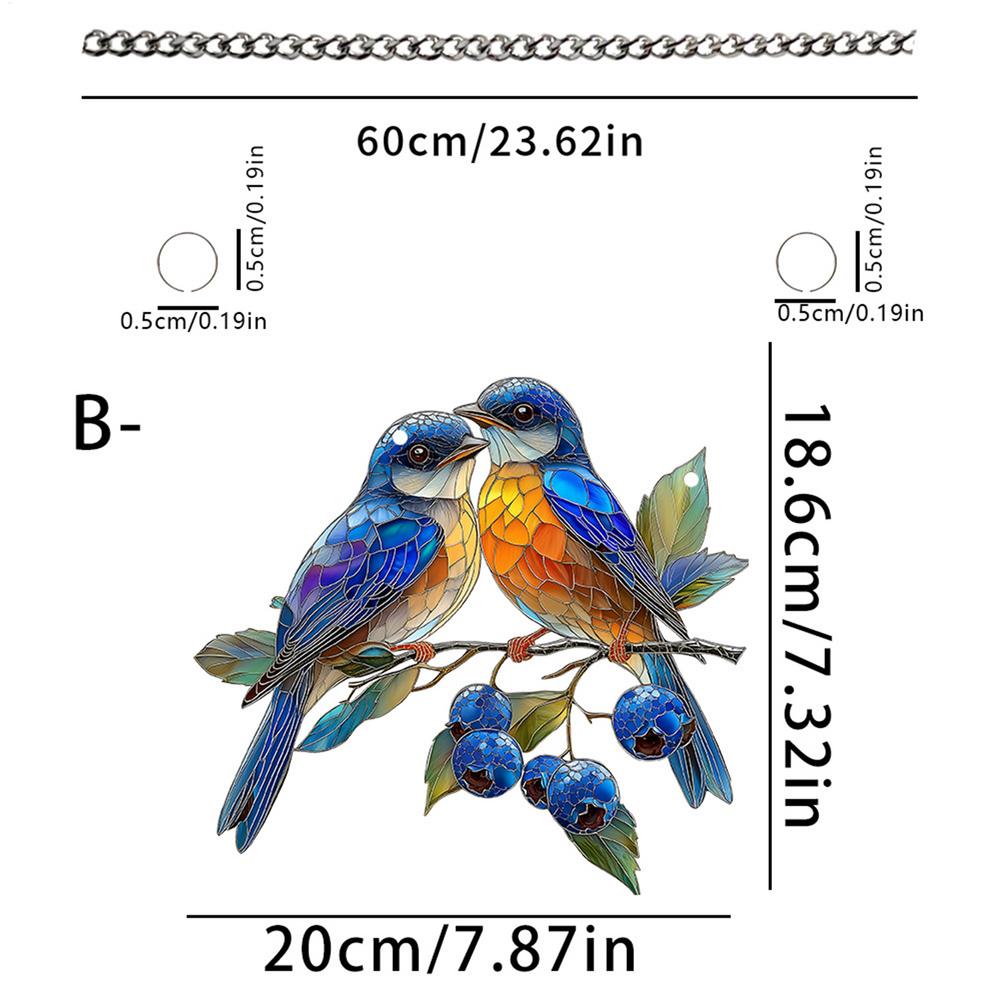 Dangling Bird Ornaments Dangling Bird Light Catcher 2D Acrylic Birds Centerpiece Window Panel Decor for Home Studio Restaurant