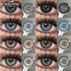 1 пара новых цветных контактных линз для глаз, натуральные черные линзы для годового использования, синие разноцветные контактные линзы, серые линзы для зрачков