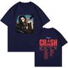 Charli XCX Crash The Live Tour Тяжелая хлопковая темно-синяя футболка S-5XL UR467 Унисекс футболка