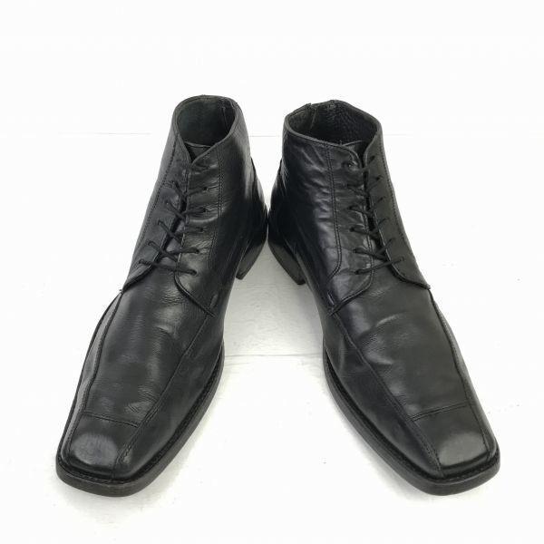 80s-90s Vintage Van Lier leather chukka boots 7.5 26.0 black(USED)