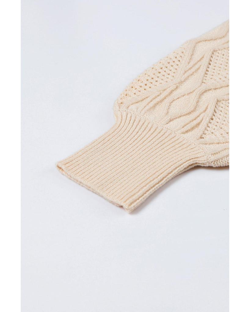 Azura Exchange Абрикосовый плюс размер вязаный ажурный кардиган на пуговицах