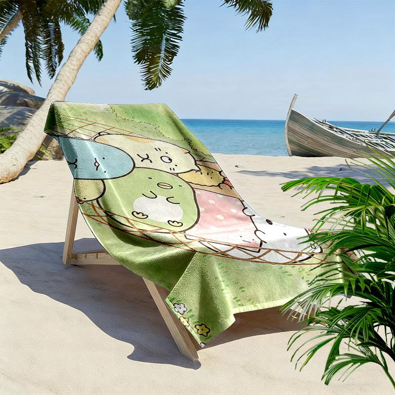 Sumikko Gurashi2 Print Beach Towel, Large Soft Quick Dry Towel for Beach Camping Swimming