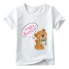 Unisex Childrens Cartoon Bear TShirt Short Sleeve round Neck Numbers 112 Years Old Kids Casual Fashion Clothing