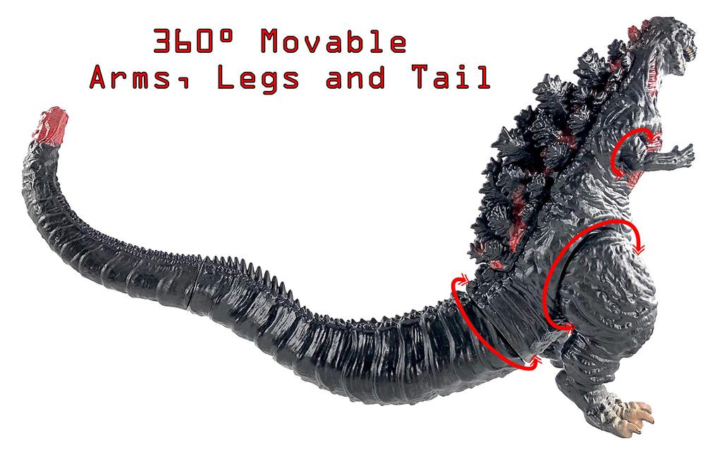TwCare Legendary Shin Godzilla Movie Series Articulated Action Figure Soft Vinyl with Carry Bag