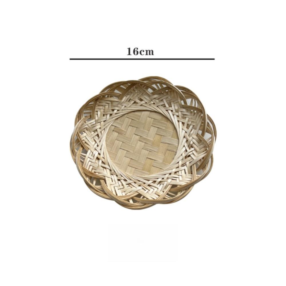 Круглая плетеная корзина для хлеба Домашний органайзер Плетеная бамбуковая корзина Декоративный сервировочный поднос Гостиная