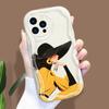 Cartoon Pattern Cream Texture Casing Wavy Edge Soft Silicone Cover Phone Case for IPhone Samsung Huawei Honor Xiaomi Redmi Infinix Tecno
