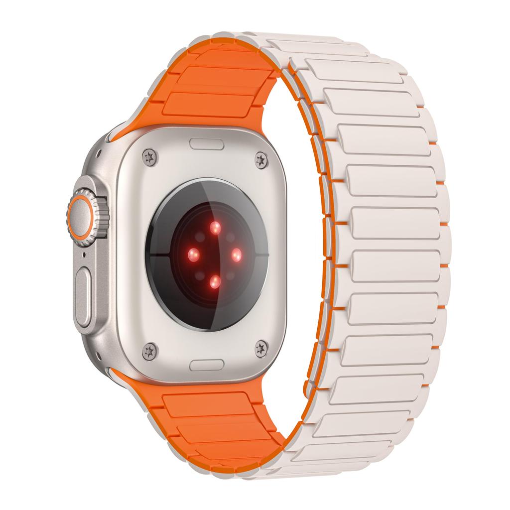 Magnetic Silicone Strap for Apple Watch Bands ultra 2 3 49mm 44mm 40mm 45mm 41mm 46mm correa Bracelet iWatch Series 11 10 9 8 Se