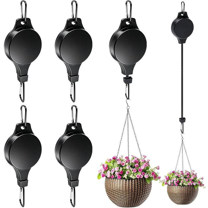 1/5pcs Flower Pot Hanging Hook Retractable Plant Pulley Adjustable Pulley Pull Down Hanger Garden Baskets Pots Hanging Hooks