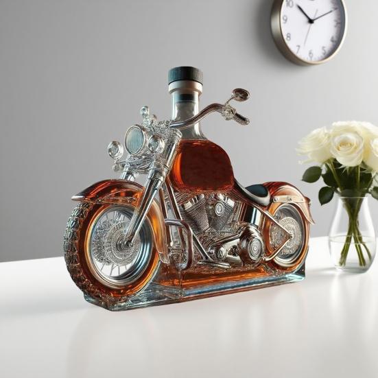 Мотоциклетный стеклянный декантер для виски, графин для вина с дизайном мотоцикла, декоративная бутылка для виски для любителей мотоциклов, для бара, стола, кухни