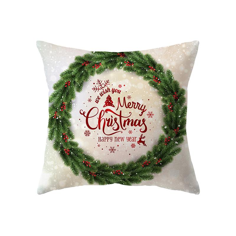 С Рождеством декоративный принт узор наволочка дома гостиная диван украшения квадратная полиэстеровая подушка наволочка