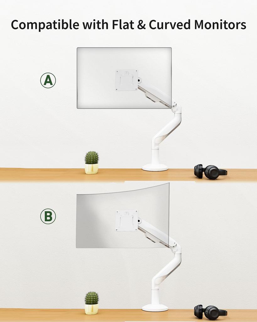 Кронштейн монитора Ergounion, совместимый с дюймами Грузоподъемность 15 кг Кронштейн дисплея, совместимый с VESA 75x75 мм 100x100 мм Регулировка кронштейна ПК Хранение проводов