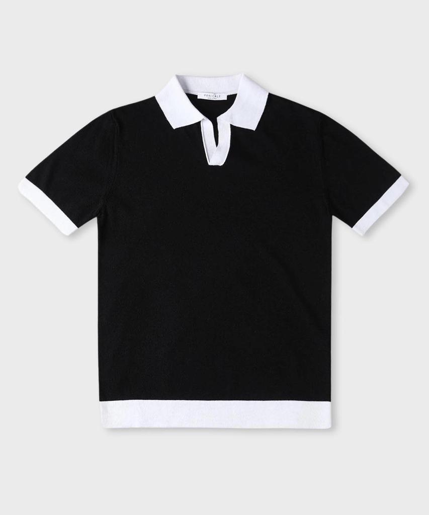 PANICALE Contrast Cotton Linen Blend Polo Shirt [2 Colors]