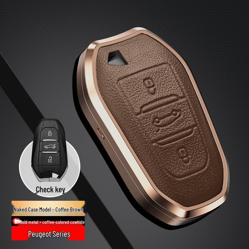 Key Cover & Keychain for Dongfeng Peugeot Models: 308, 207, 301, 408, 508, 2008, 3008