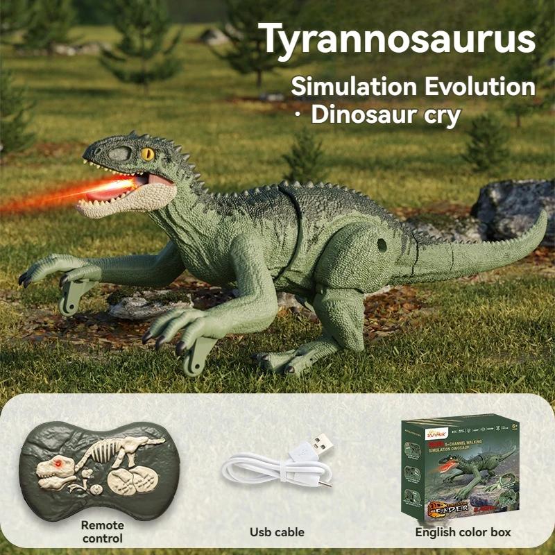 2.4Ghz 5-Channel Remote Control Dinosaur Toys For Kids Robot Walking Dinosaur Toys Simulation Velociraptor Gifts For Boys