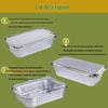 OEING Rectangular Aluminum Foil Disposable Containers