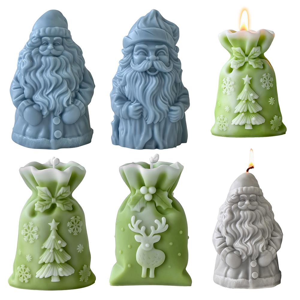 Santa Claus Silicone Mold Resin Casting Mould Aromatherapy Candle Mould for DIY Candle Making Polymer Clay Craft Plaster
