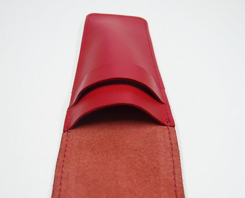 Slim Cowhide Pencil Case Black Red Set NQ30 Thick Shaft Metal Straight Knock Ballpoint Pen Marble ASBR-NQ30B-M