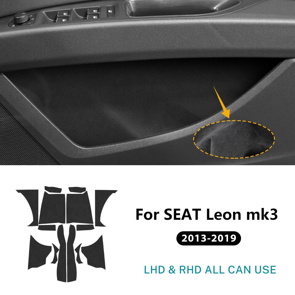 Suede Interior Stickers for Car Door Panel Map Pocket Armrest Glove Box Center Console Trim for Seat Leon Hyundai Tucson Kia Sportage