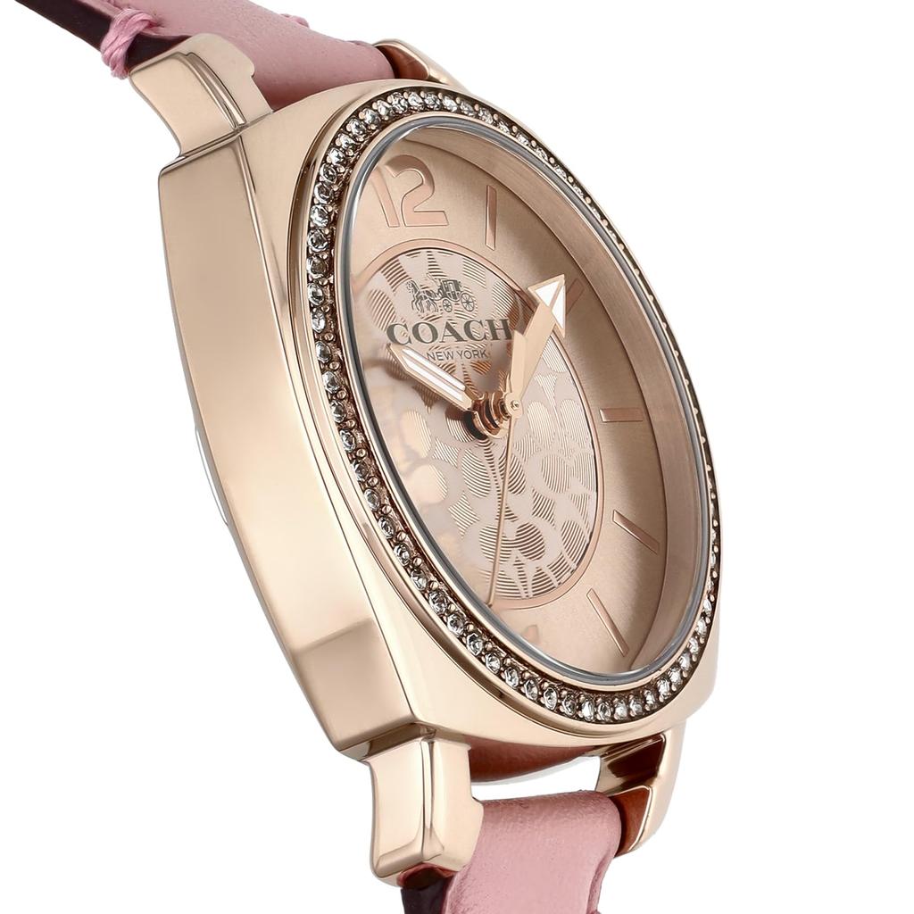 Часы BOYFRIEND с розовым циферблатом из нержавеющей стали и кожи, кварцевые, 34 мм, часы 14503981 [Coach] женские [Товар]