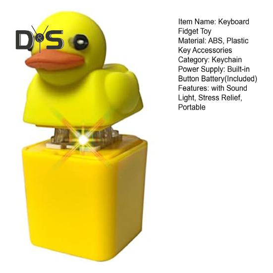 1/2/3 шт. крякающая утка клавиатура брелок-фиджет со звуком и светом снятие стресса дети взрослые пищащая электрическая желтая утка клавиша щелчок сенсорная игрушка