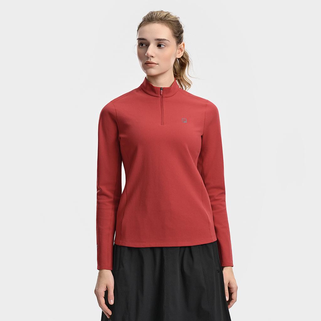 Fila Исследуйте Optima Functional T Простая спортивная тренировка На открытом воздухе Удобная Дышащая Приталенная Универсальная Футболка с длинным рукавом Женские топы A11W617210FRD